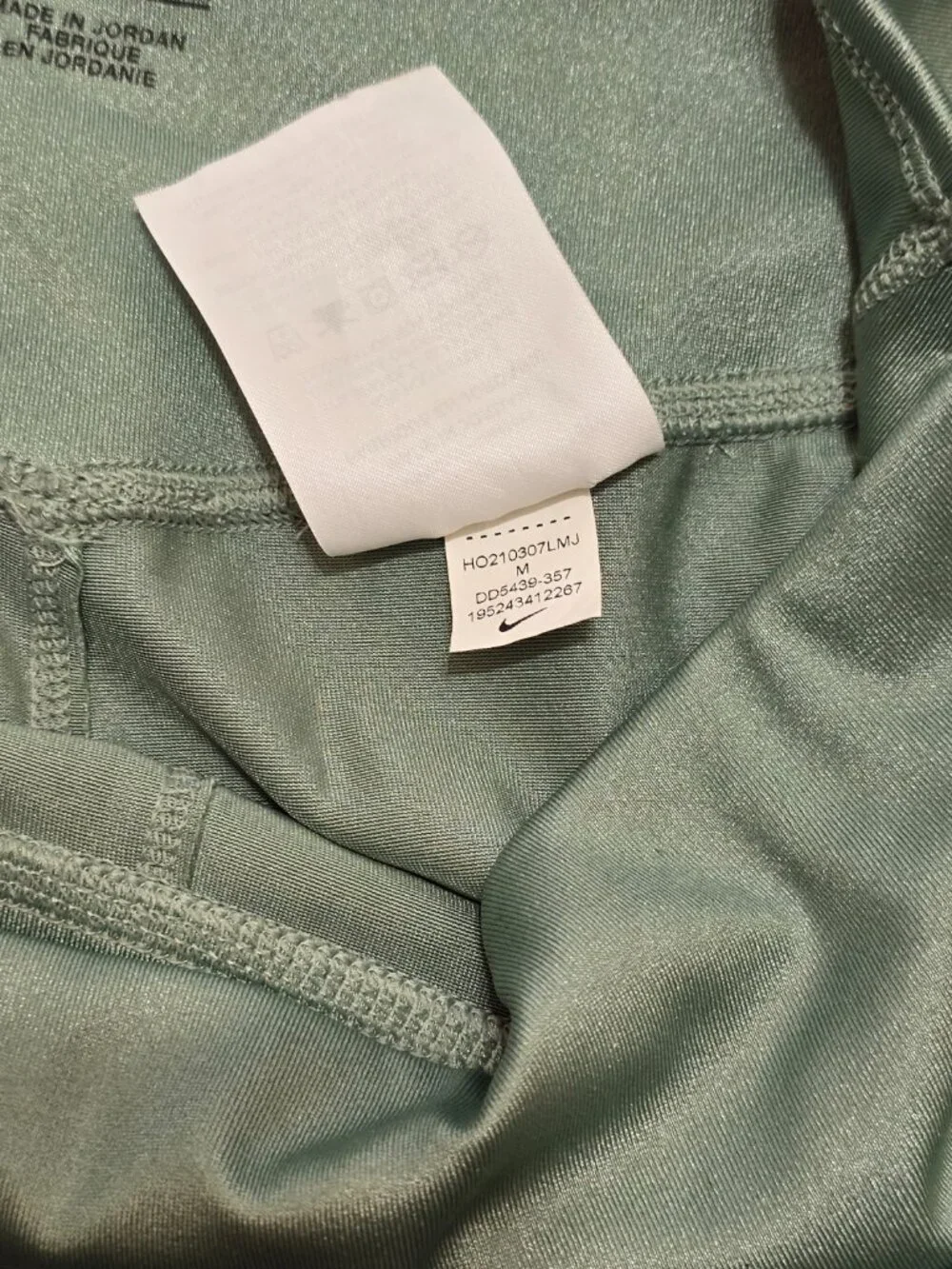 Nike Dri‑FIT One Mid‑Rise Shine Leggings Women’s Size M – Jade Smoke Green – Wor